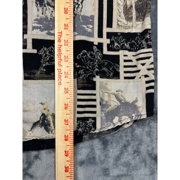 Vintage Bit &‎ Bridle Outfitters Western Cowboy Graphic Button-Up Shirt XL - Picture 7 of 12